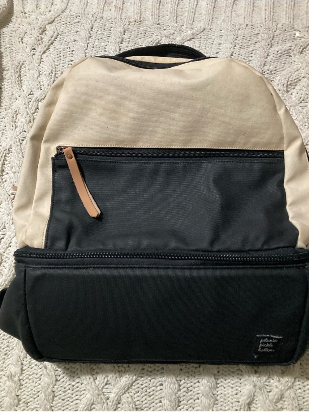 Petunia pickle bottom black and cream backpack diaper bag